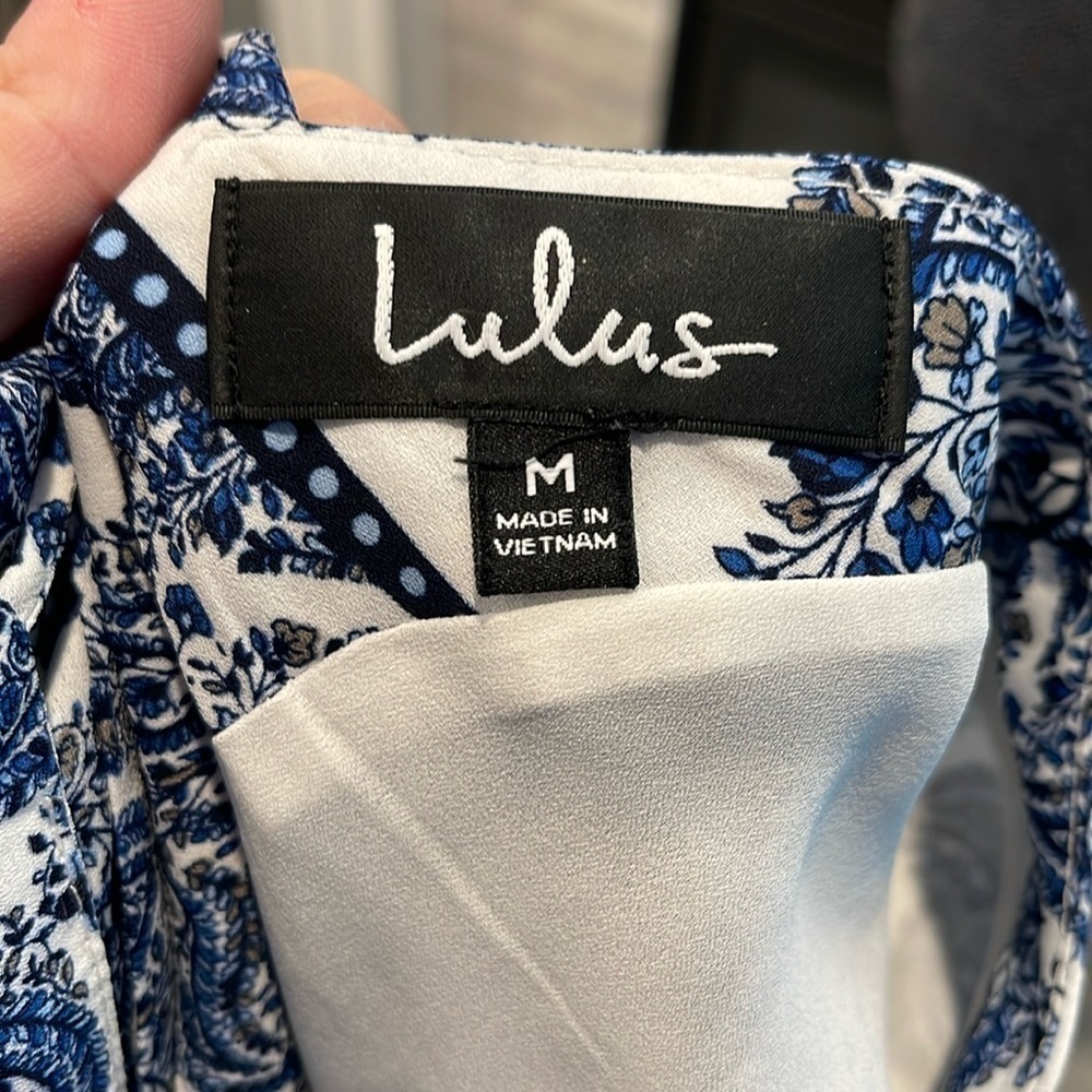 Lulus Taj Mahal Tour Blue Print Shift Dress size Medium - Picture 3 of 9